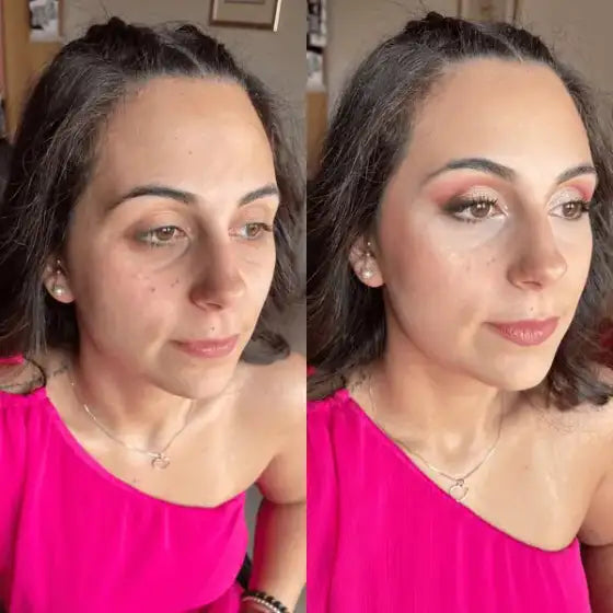 Risultato cliente 2 — prima e dopo la lezione di trucco