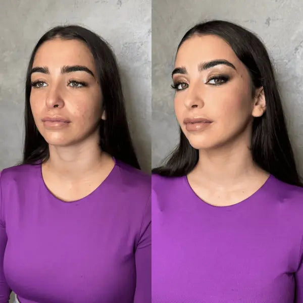 Risultato cliente 3 — prima e dopo la lezione di trucco