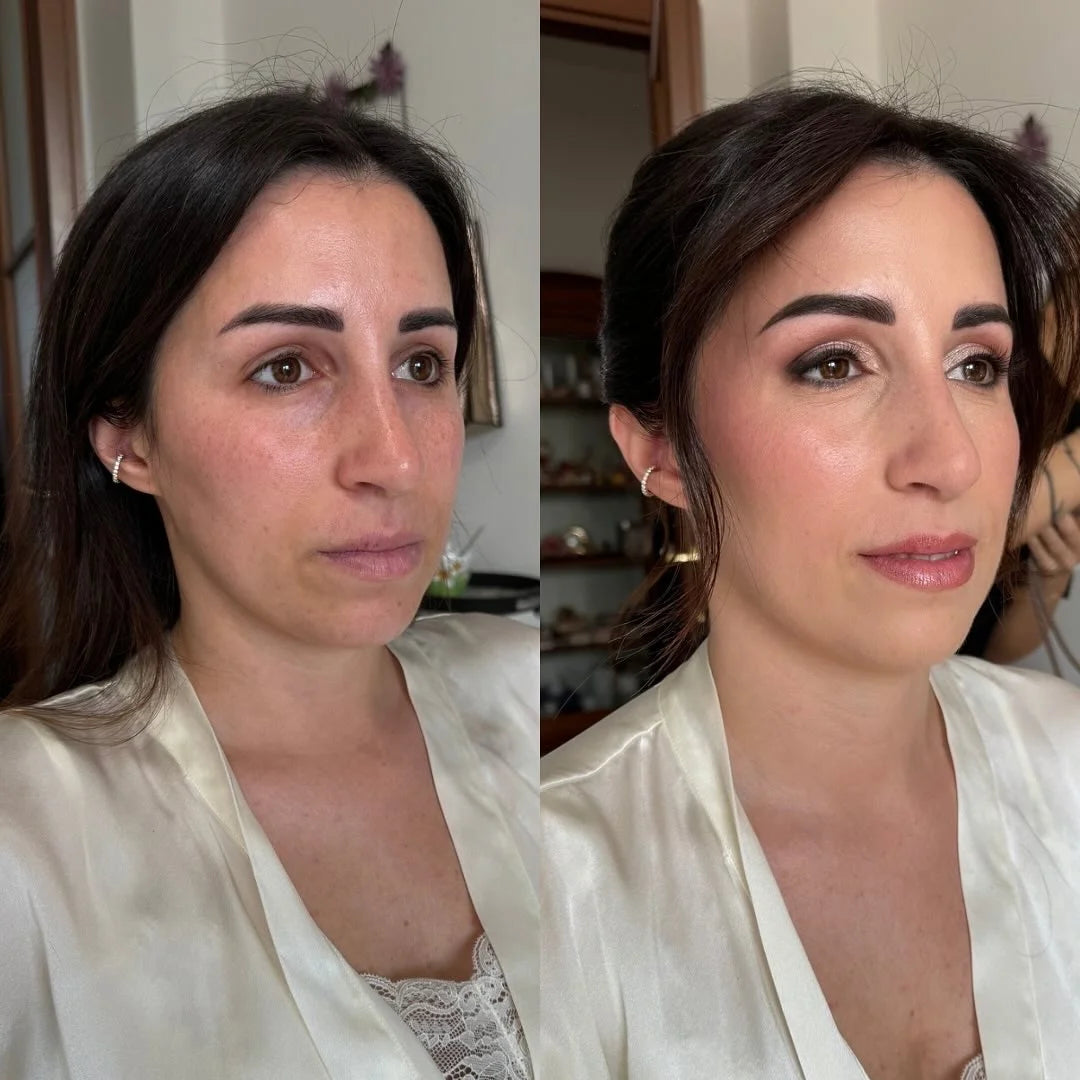 Prima e dopo — trucco di tutti i giorni
