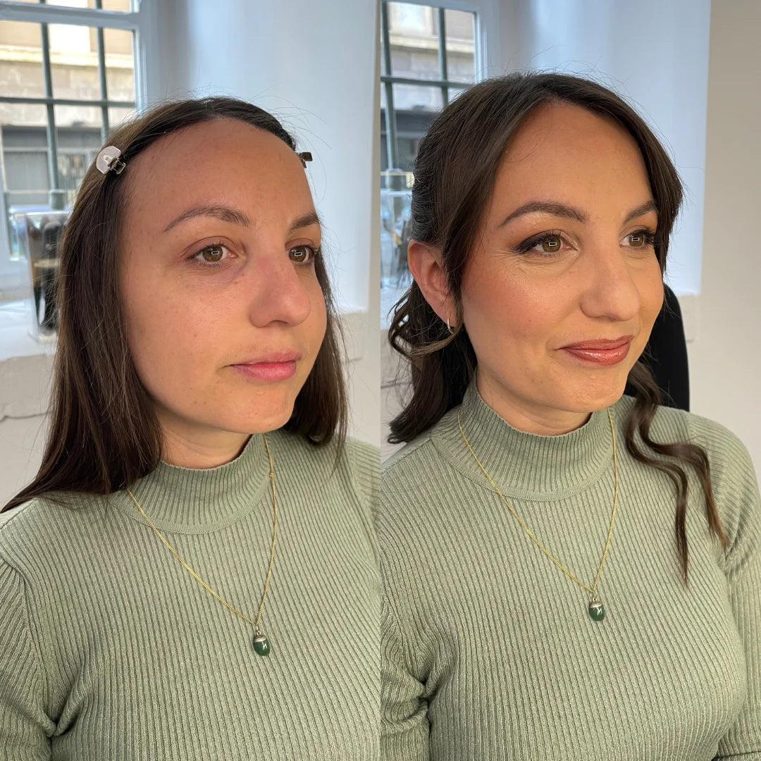 Prima e dopo — trucco di tutti i giorni