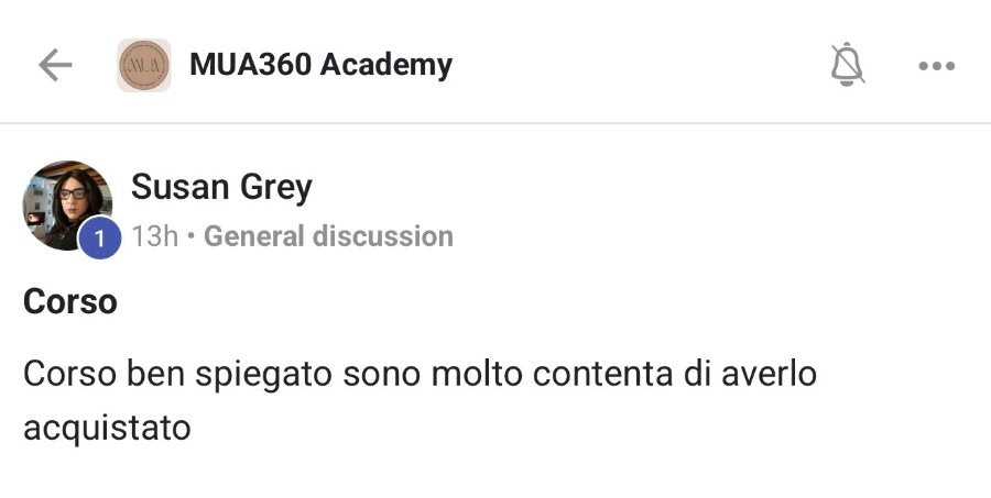Post di Susan Grey nel gruppo del corso